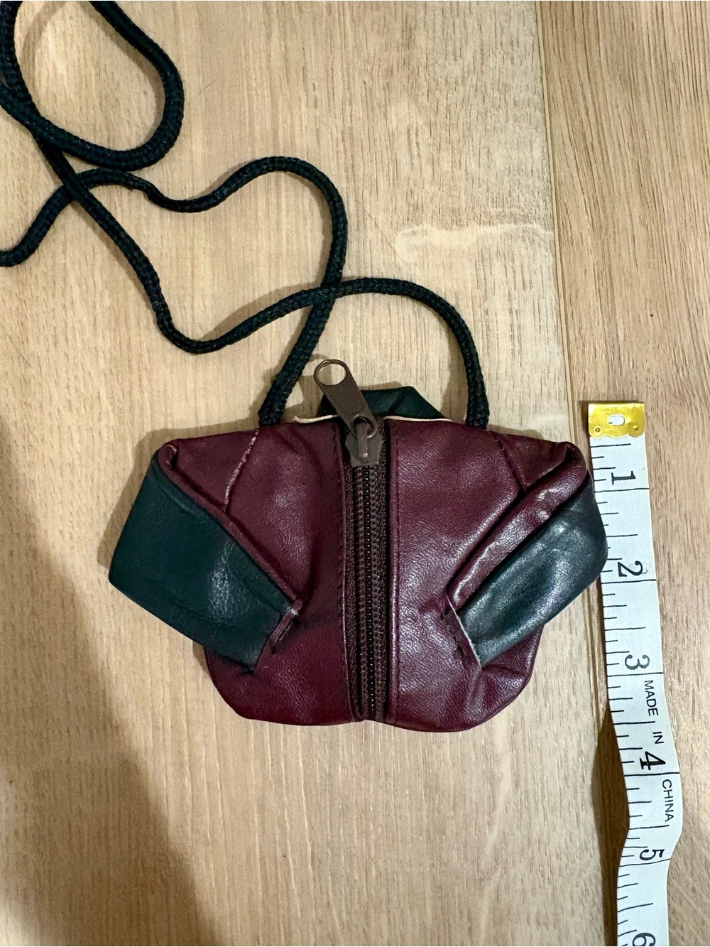 vintage, leather jacket coin purse